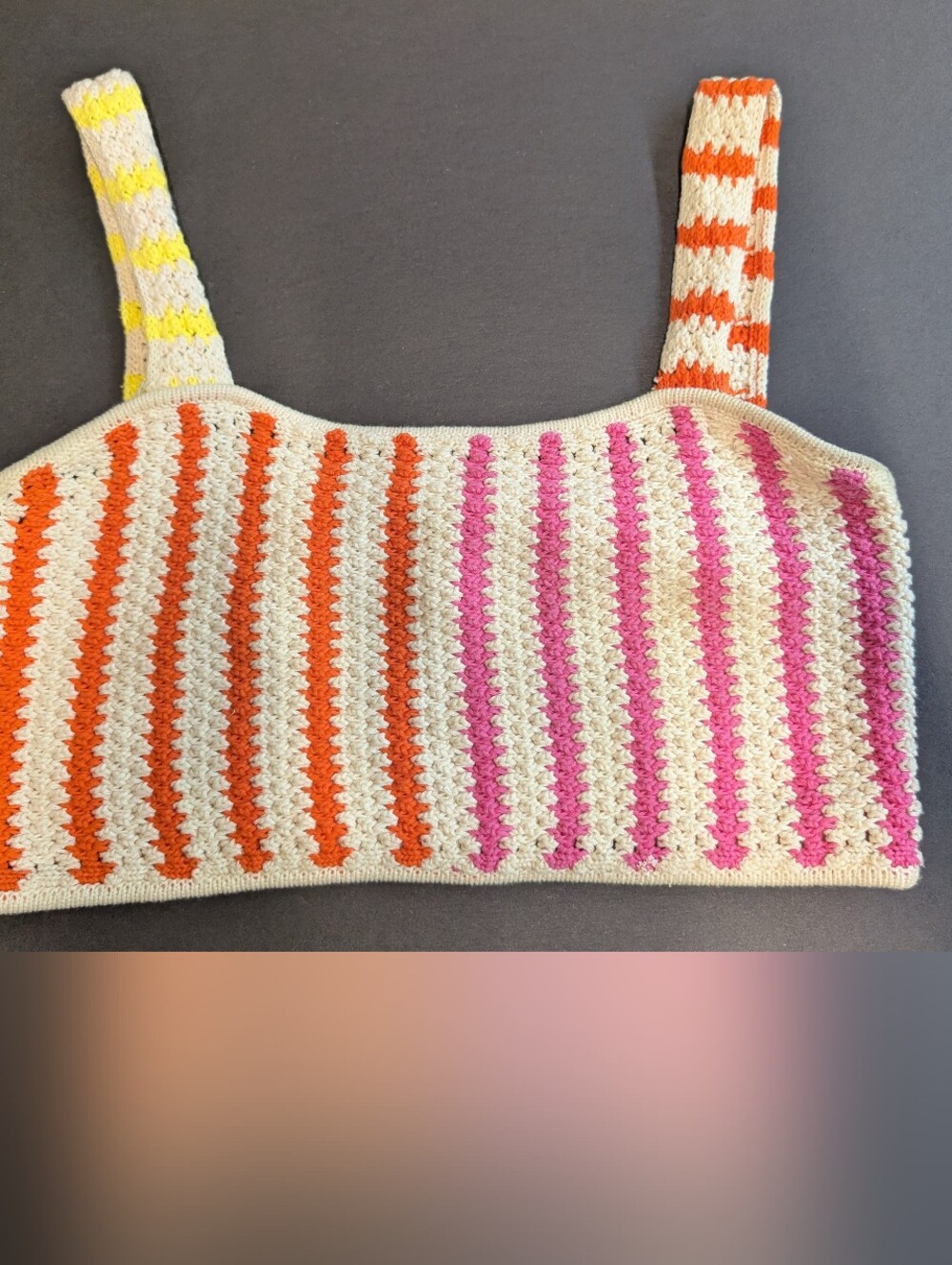 Future Collective Crochet Striped Bandeau Top Size XS